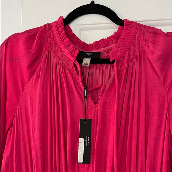 Tahari Bold Pink Long Sleeve Dress - Picture 2 of 4